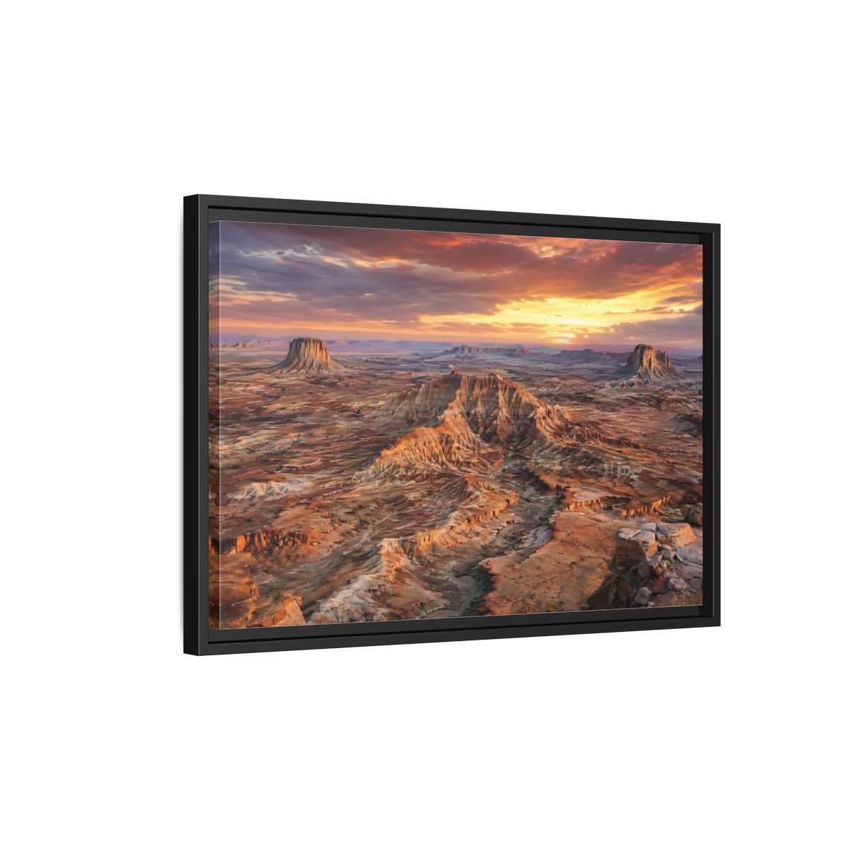 Side Mockup 3. Nature Desert Landscape Orange Brown Desert shown as stretched canvas wall art