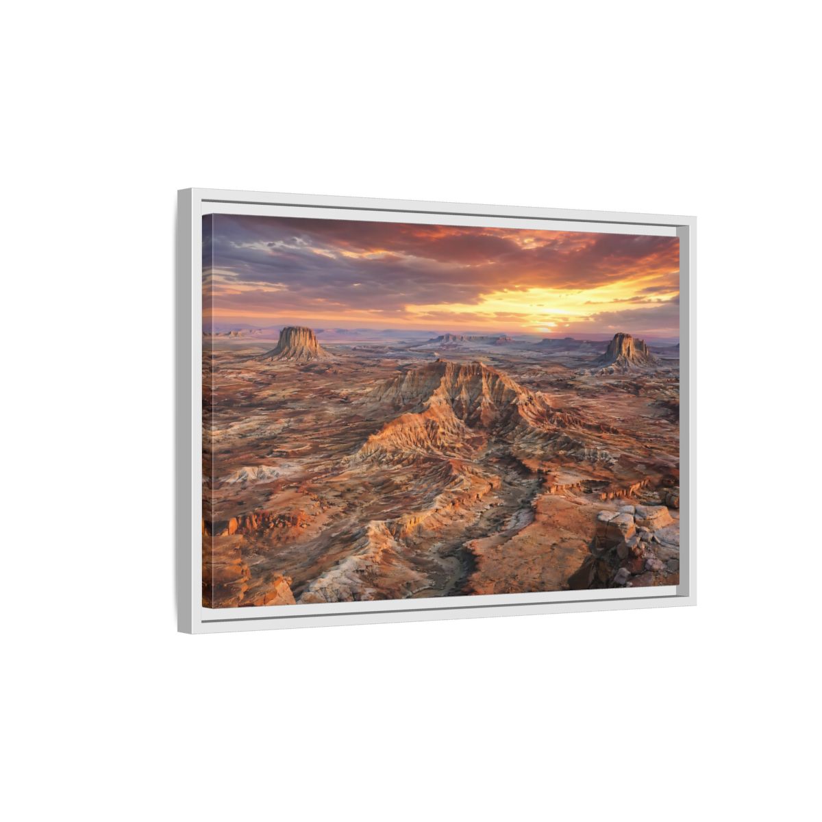 Side Mockup 1. Nature Desert Landscape Orange Brown Desert shown as stretched canvas wall art