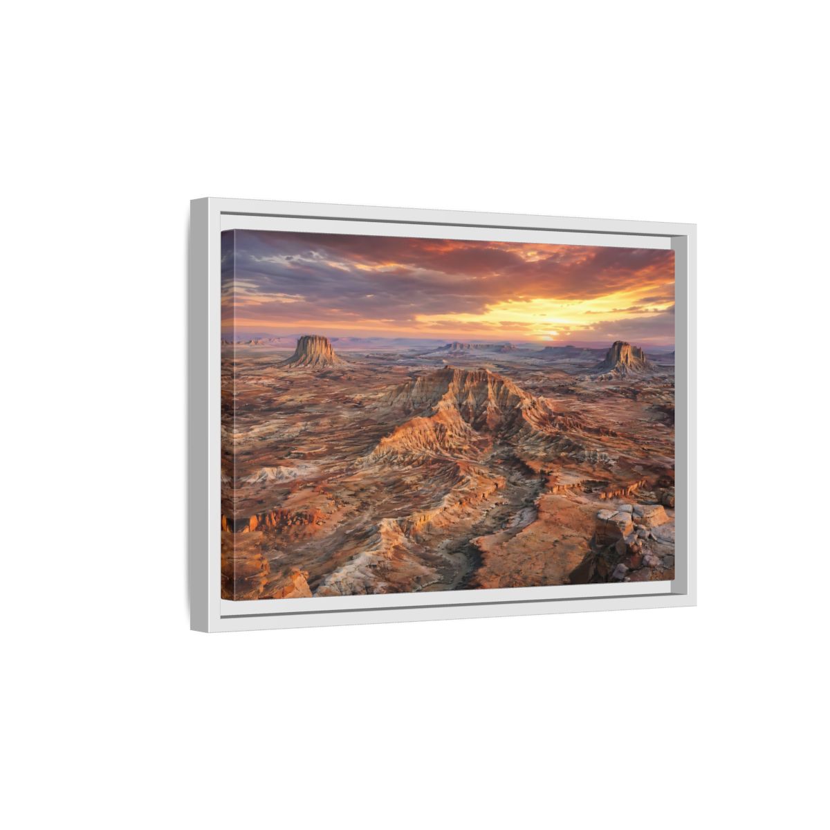 Side Mockup 4. Nature Desert Landscape Orange Brown Desert shown as stretched canvas wall art