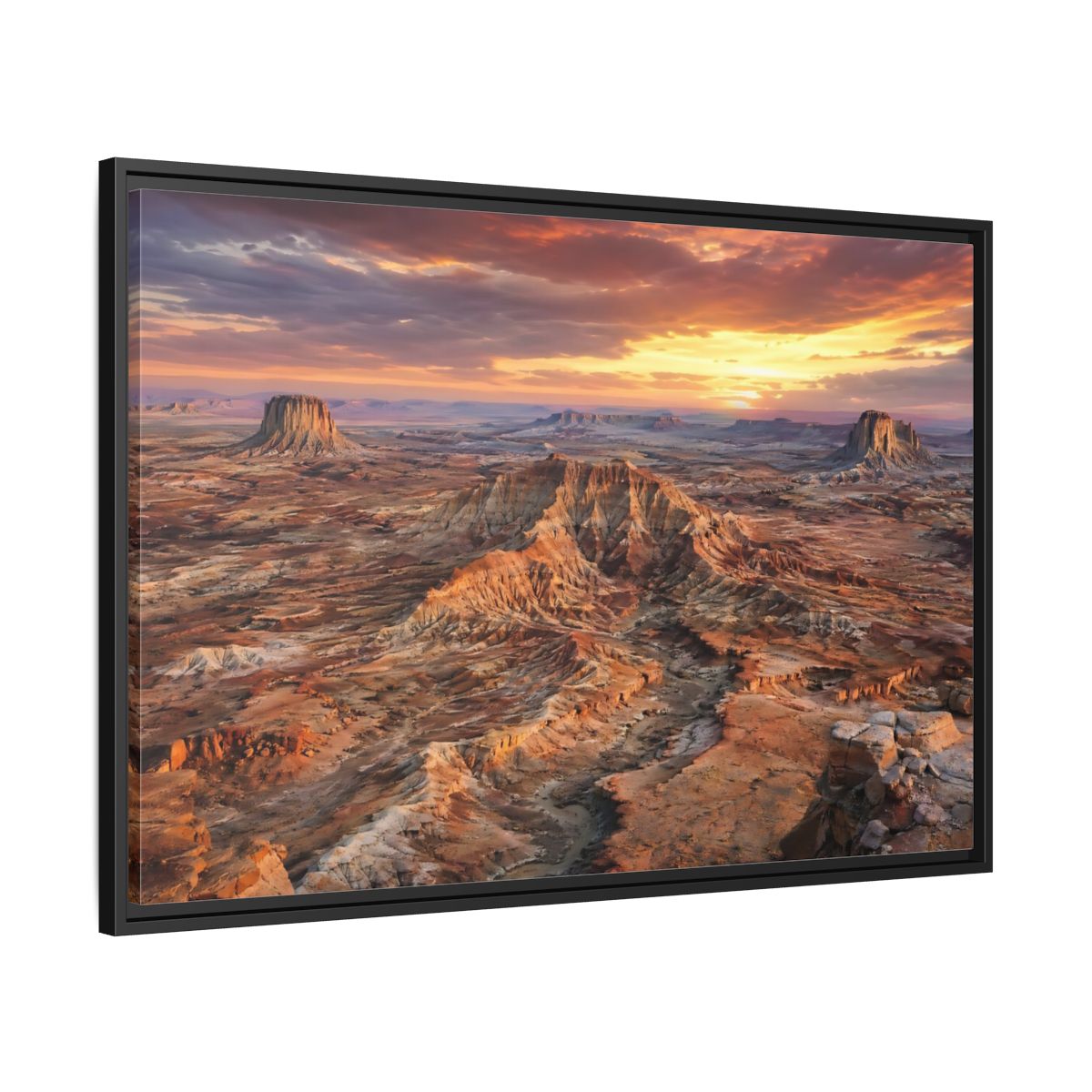 Side Mockup 13. Nature Desert Landscape Orange Brown Desert shown as stretched canvas wall art