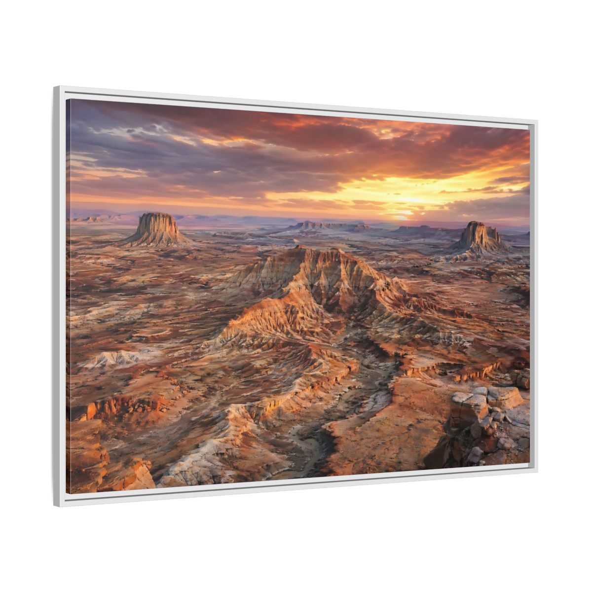 Side Mockup 7. Nature Desert Landscape Orange Brown Desert shown as stretched canvas wall art