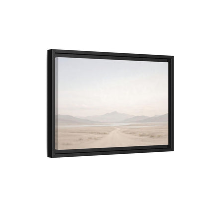 Side Mockup 6. Nature Desert Landscape Pale Desert Mountains shown as stretched canvas wall art