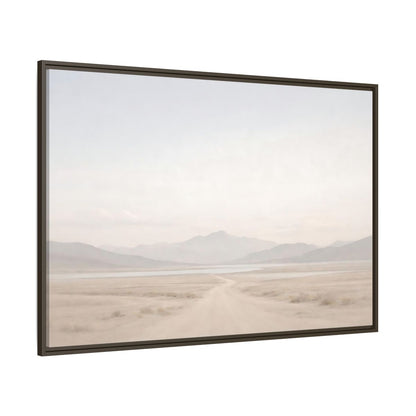 Side Mockup 8. Nature Desert Landscape Pale Desert Mountains shown as stretched canvas wall art