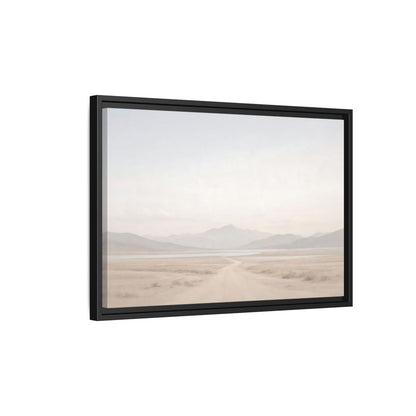Side Mockup 3. Nature Desert Landscape Pale Desert Mountains shown as stretched canvas wall art