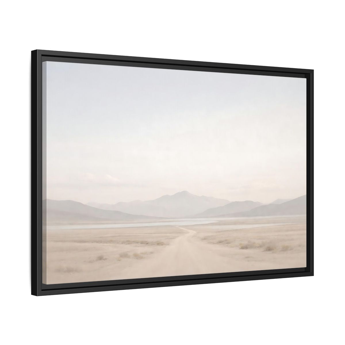 Side Mockup 14. Nature Desert Landscape Pale Desert Mountains shown as stretched canvas wall art