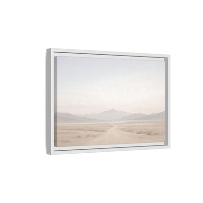 Side Mockup 4. Nature Desert Landscape Pale Desert Mountains shown as stretched canvas wall art