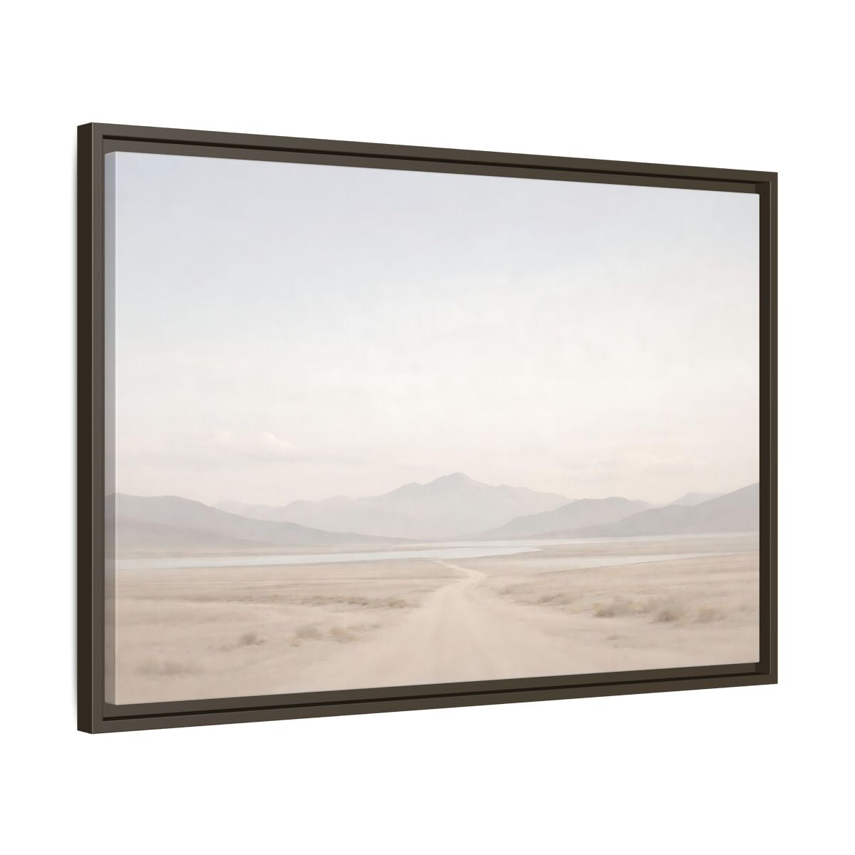 Side Mockup 11. Nature Desert Landscape Pale Desert Mountains shown as stretched canvas wall art