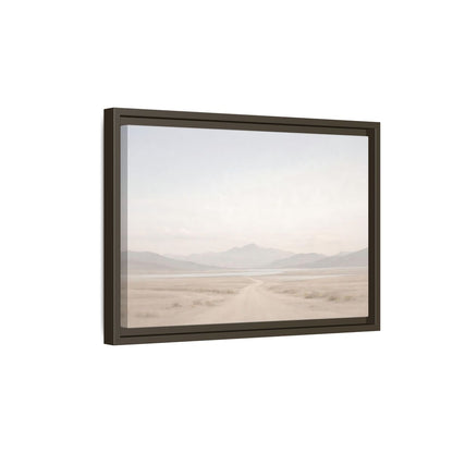 Side Mockup 5. Nature Desert Landscape Pale Desert Mountains shown as stretched canvas wall art