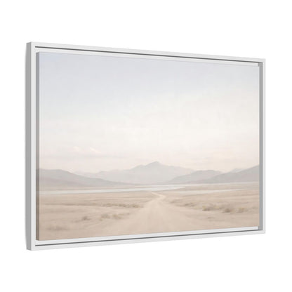 Side Mockup 10. Nature Desert Landscape Pale Desert Mountains shown as stretched canvas wall art