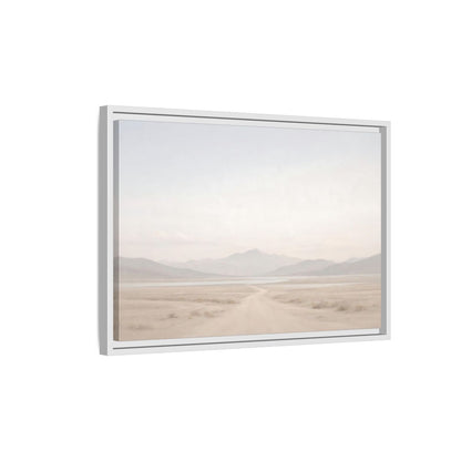 Side Mockup 1. Nature Desert Landscape Pale Desert Mountains shown as stretched canvas wall art