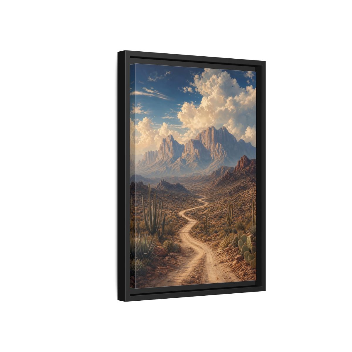 Side Mockup 6. Nature Desert Landscape Southwestern Desert shown as stretched canvas wall art