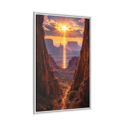 Side Mockup 9. Nature Desert Landscape Desert Sunset Canyon shown as stretched canvas wall art