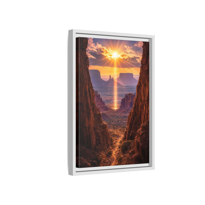 Side Mockup 4. Nature Desert Landscape Desert Sunset Canyon shown as stretched canvas wall art