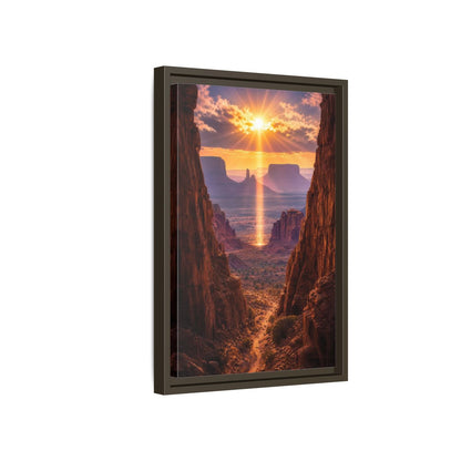 Side Mockup 5. Nature Desert Landscape Desert Sunset Canyon shown as stretched canvas wall art