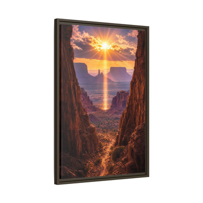 Side Mockup 11. Nature Desert Landscape Desert Sunset Canyon shown as stretched canvas wall art