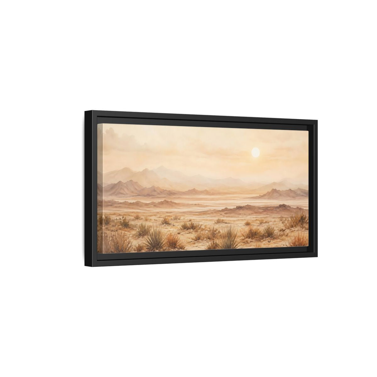 Side Mockup 8. Nature Desert Landscape Desert Sunset shown as stretched canvas wall art