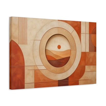 Side Mockup 3. Nature Desert Landscape Terracotta Abstract shown as stretched canvas wall art
