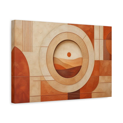 Side Mockup 4. Nature Desert Landscape Terracotta Abstract shown as stretched canvas wall art