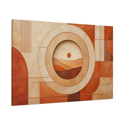 Side Mockup 1. Nature Desert Landscape Terracotta Abstract shown as stretched canvas wall art