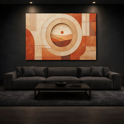 Mockup 3. Nature Desert Landscape Terracotta Abstract shown as stretched canvas wall art