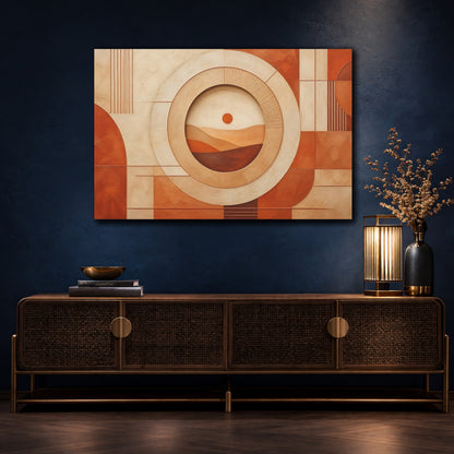 Mockup 4. Nature Desert Landscape Terracotta Abstract shown as stretched canvas wall art