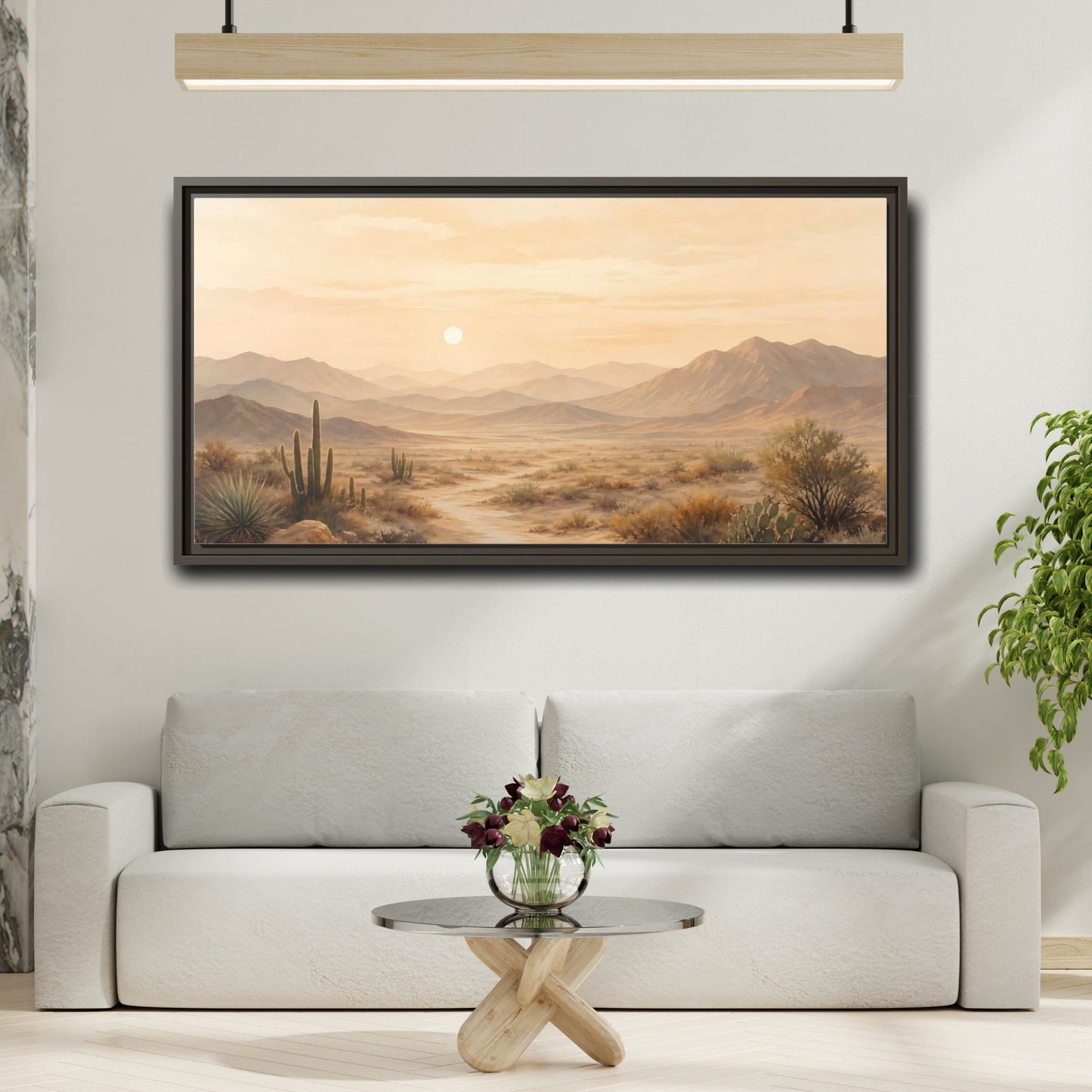 Mockup 2. Nature Desert Landscape Warm Desert Landscape shown as stretched canvas wall art