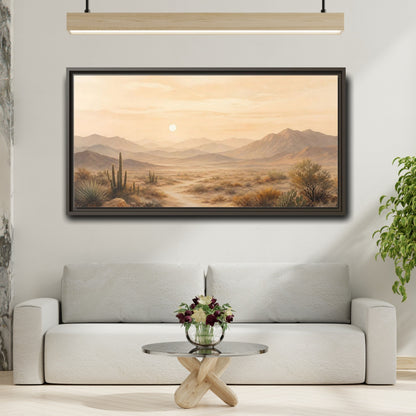 Mockup 2. Nature Desert Landscape Warm Desert Landscape shown as stretched canvas wall art
