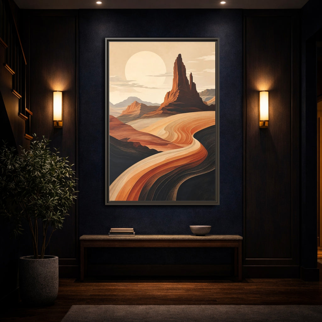 Mockup 4. Nature Desert Landscape Warm Desert Landscape shown as stretched canvas wall art