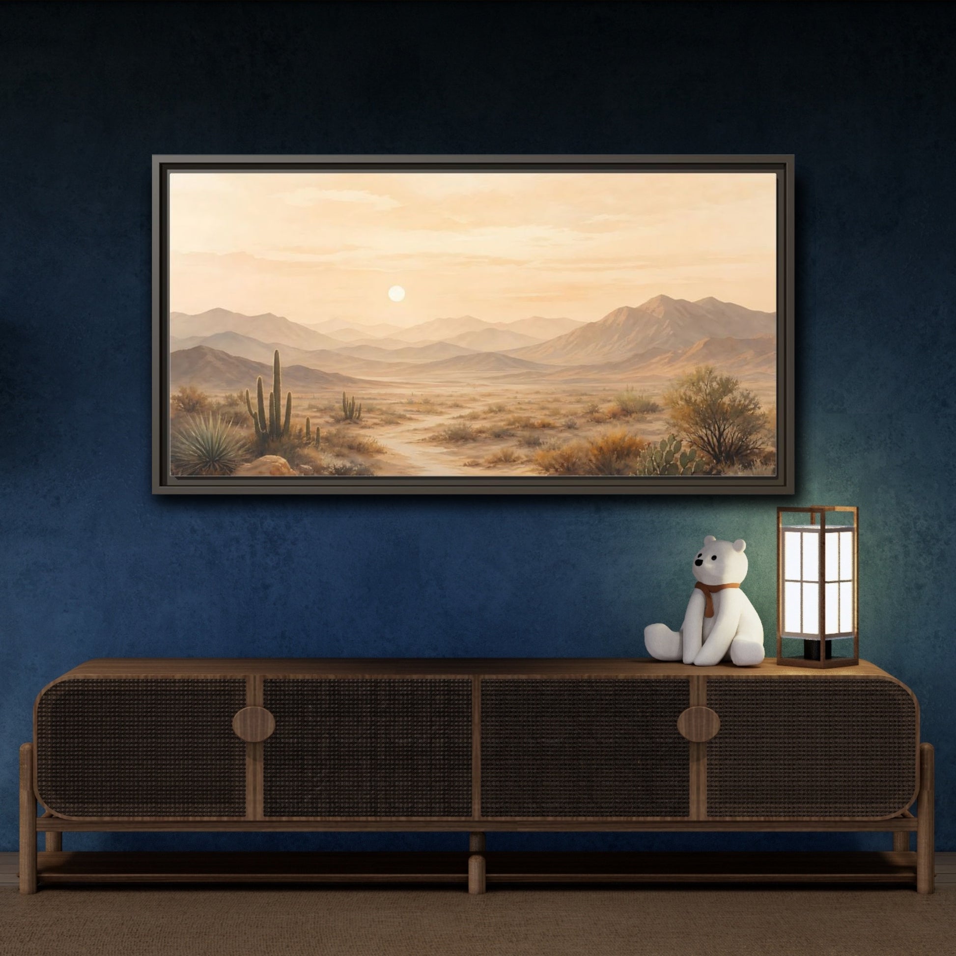 Mockup 4. Nature Desert Landscape Warm Desert Landscape shown as stretched canvas wall art