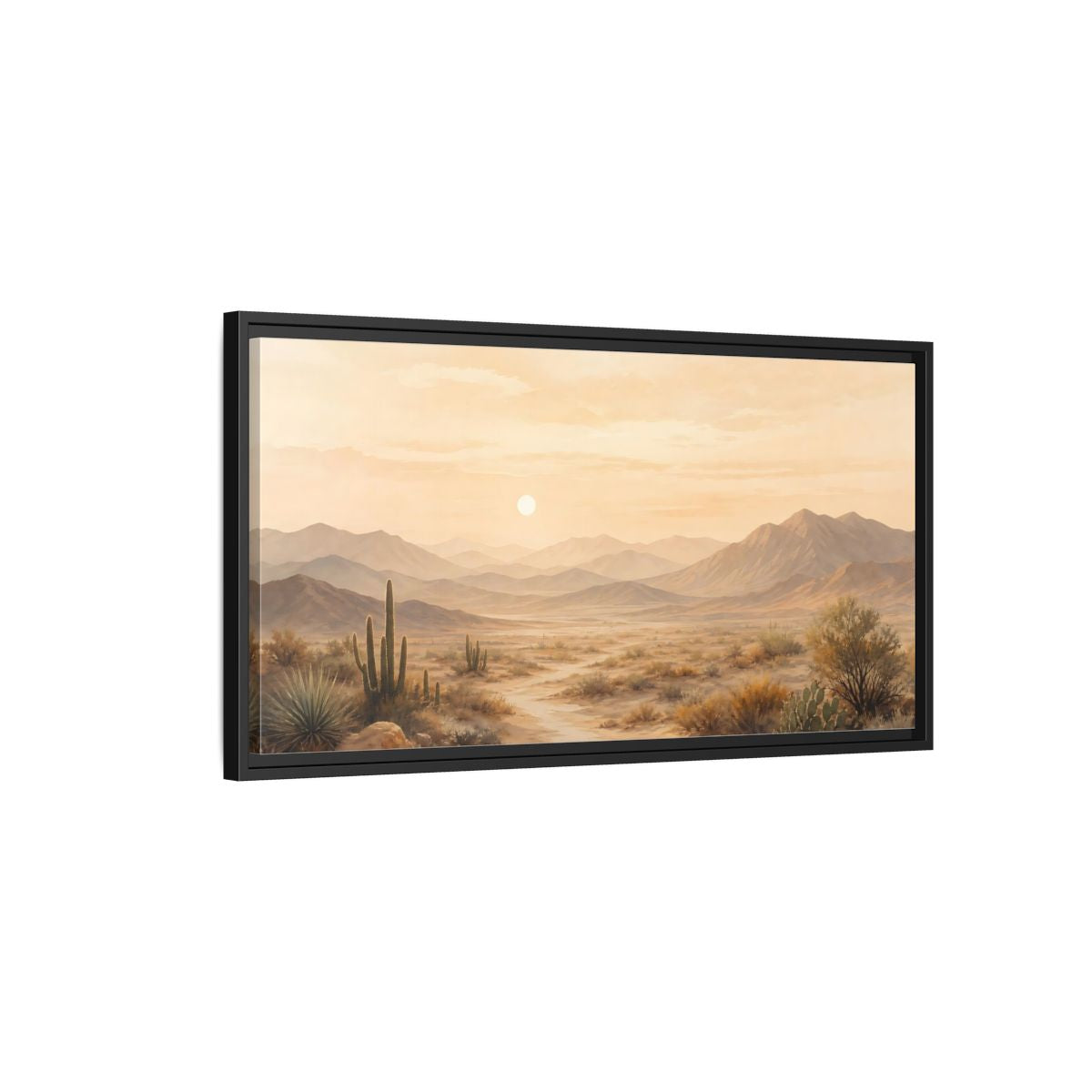 Side Mockup 2. Nature Desert Landscape Warm Desert Landscape shown as stretched canvas wall art
