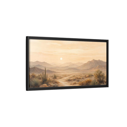 Side Mockup 2. Nature Desert Landscape Warm Desert Landscape shown as stretched canvas wall art
