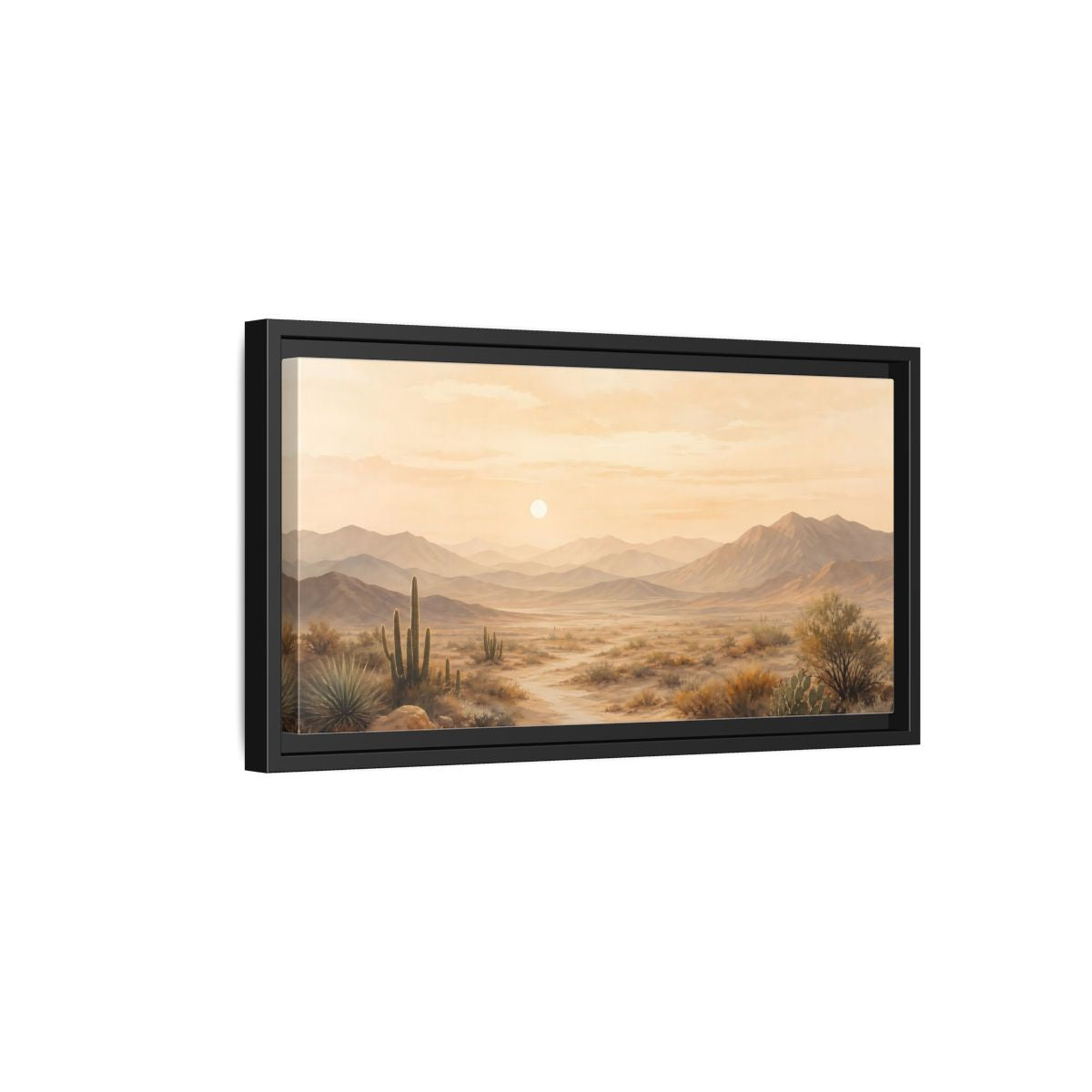 Side Mockup 8. Nature Desert Landscape Warm Desert Landscape shown as stretched canvas wall art