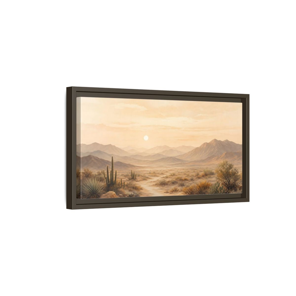 Side Mockup 7. Nature Desert Landscape Warm Desert Landscape shown as stretched canvas wall art