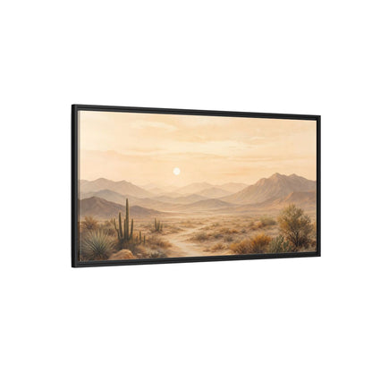 Side Mockup 5. Nature Desert Landscape Warm Desert Landscape shown as stretched canvas wall art
