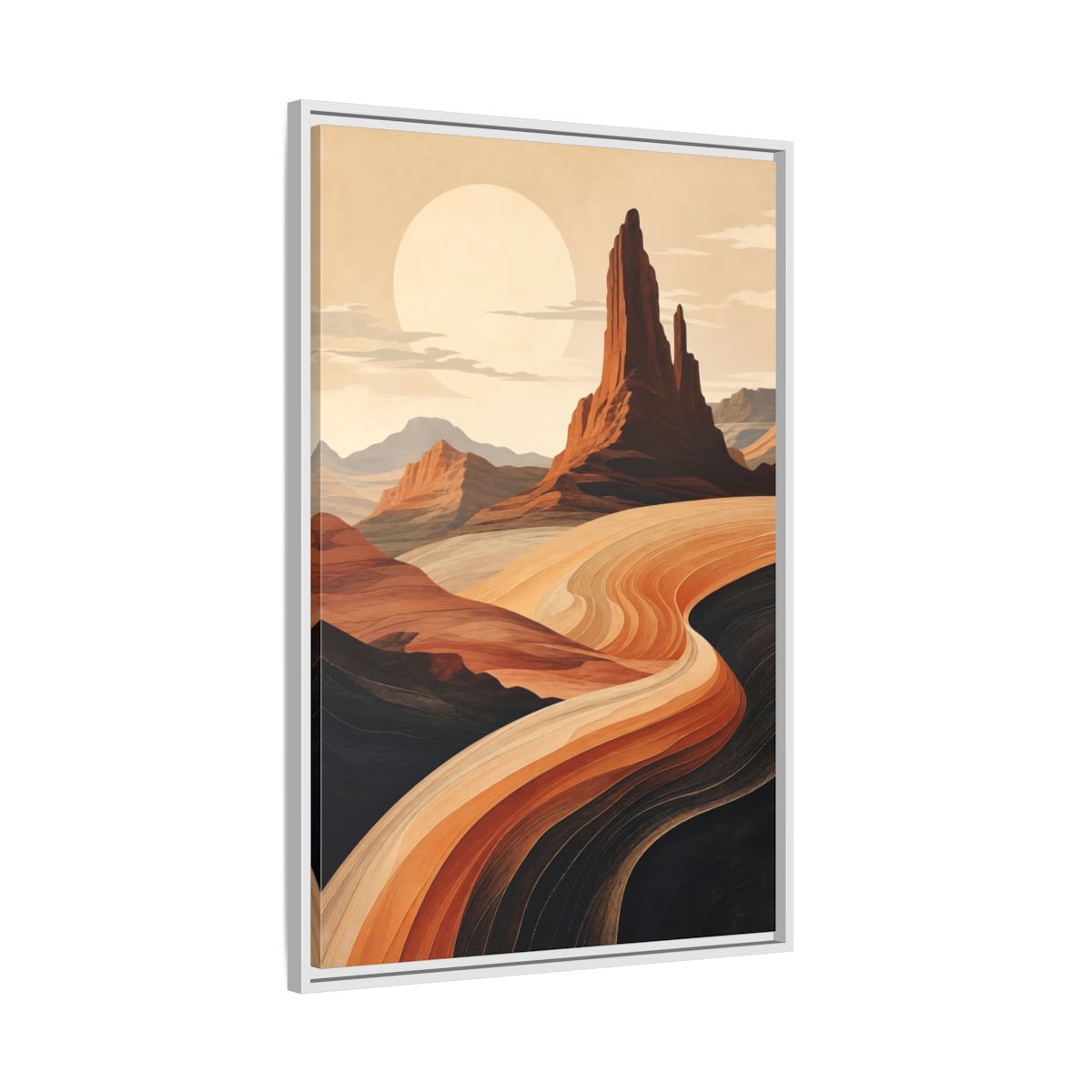 Side Mockup 9. Nature Desert Landscape Warm Desert Landscape shown as stretched canvas wall art