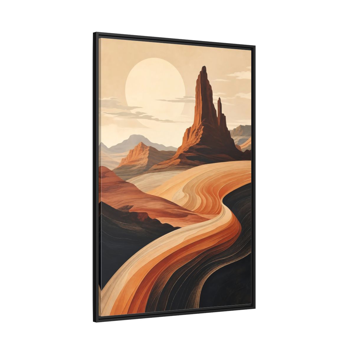 Side Mockup 12. Nature Desert Landscape Warm Desert Landscape shown as stretched canvas wall art
