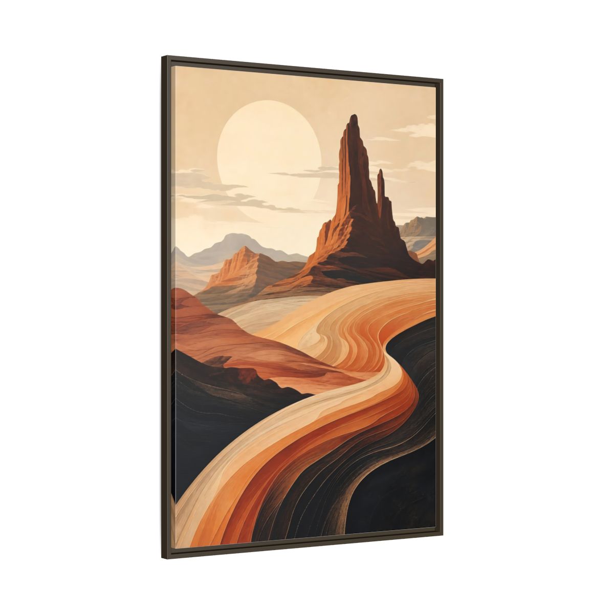 Side Mockup 8. Nature Desert Landscape Warm Desert Landscape shown as stretched canvas wall art