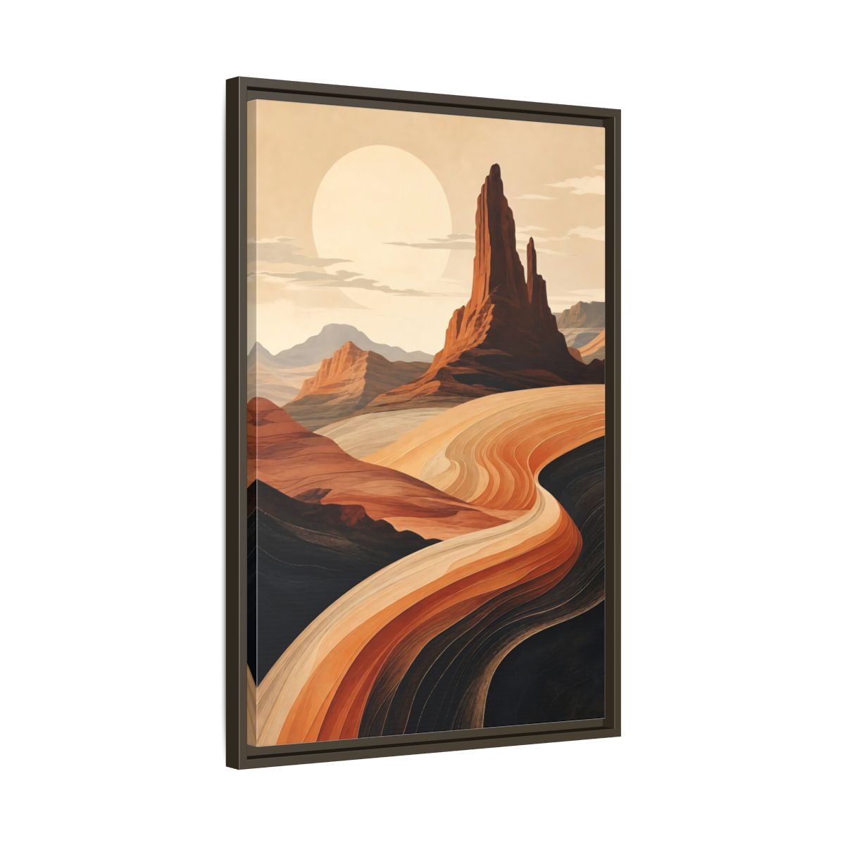 Side Mockup 11. Nature Desert Landscape Warm Desert Landscape shown as stretched canvas wall art