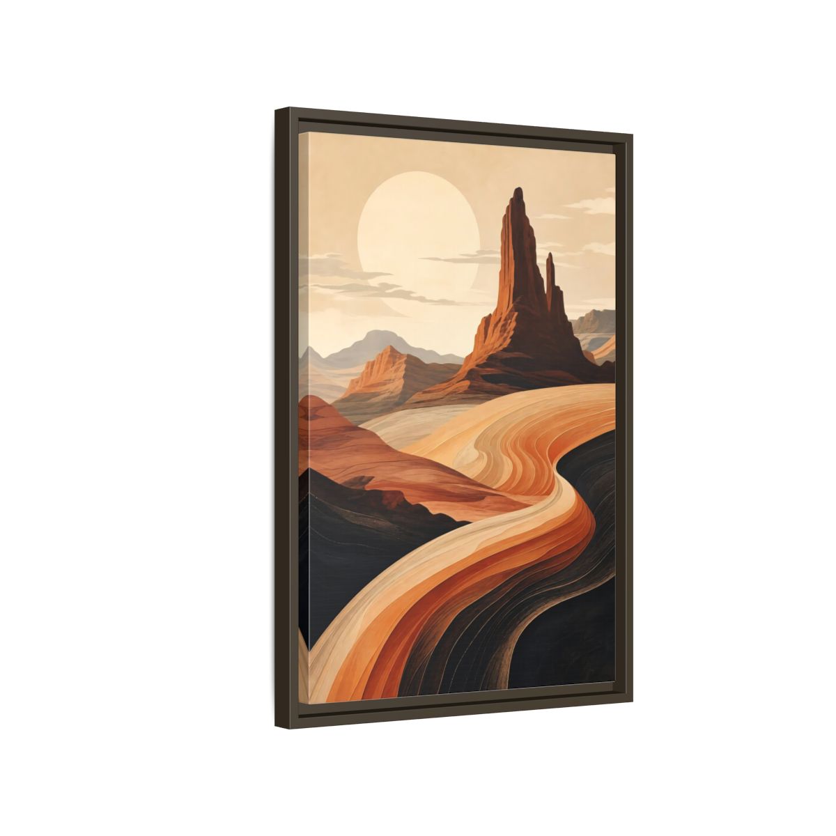 Side Mockup 2. Nature Desert Landscape Warm Desert Landscape shown as stretched canvas wall art