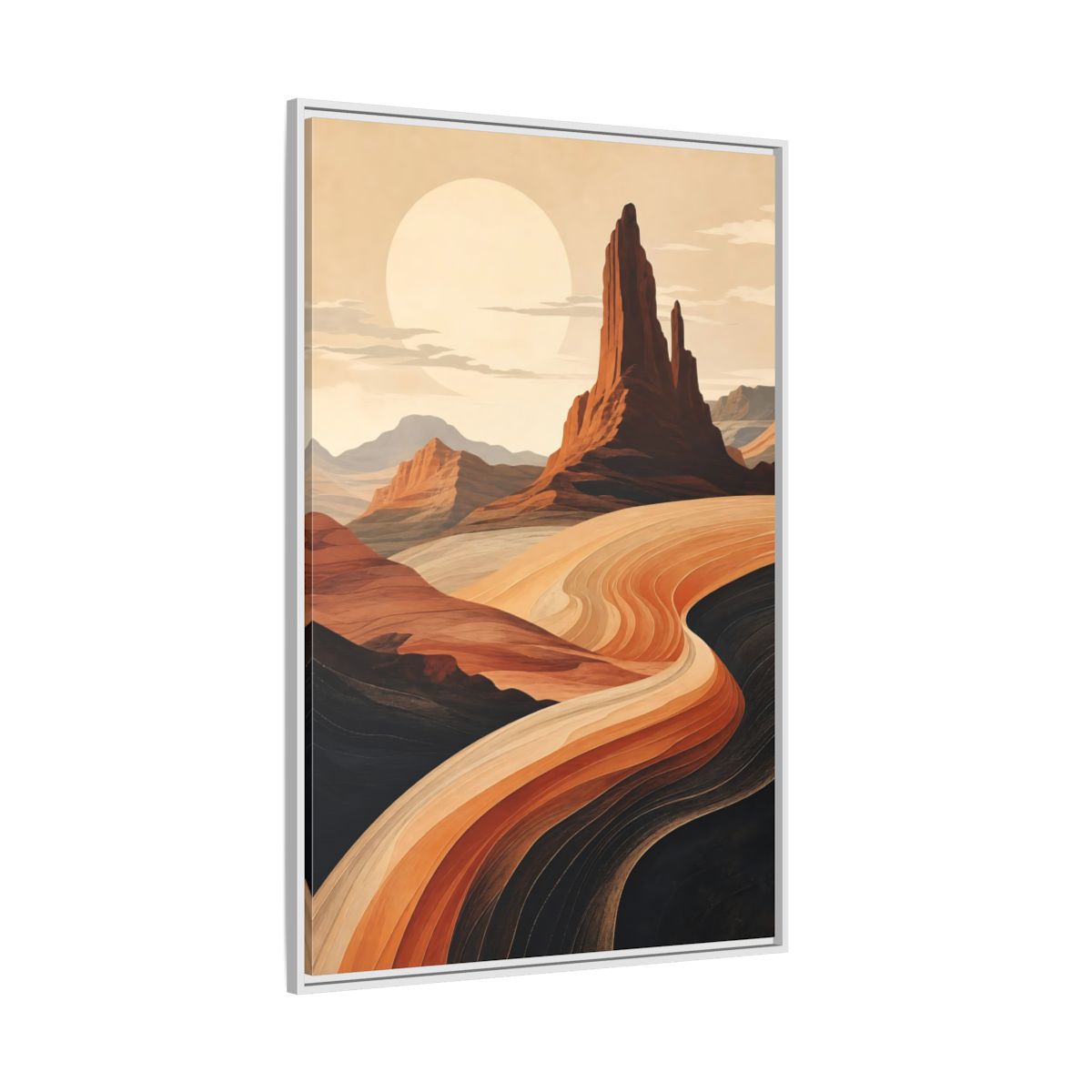 Side Mockup 7. Nature Desert Landscape Warm Desert Landscape shown as stretched canvas wall art