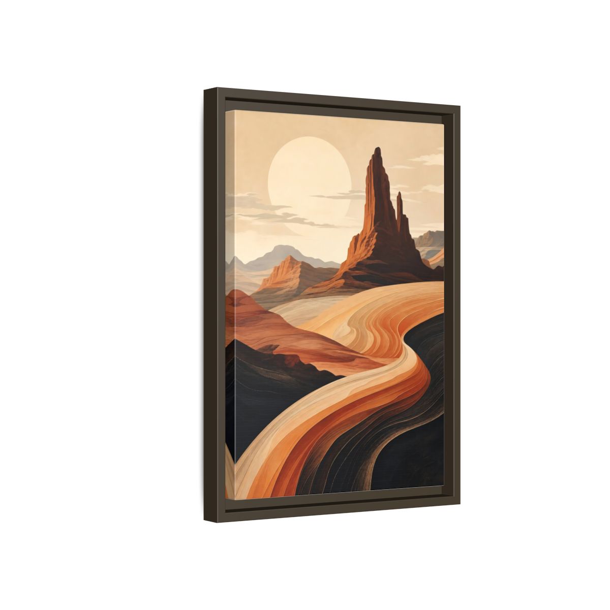 Side Mockup 5. Nature Desert Landscape Warm Desert Landscape shown as stretched canvas wall art