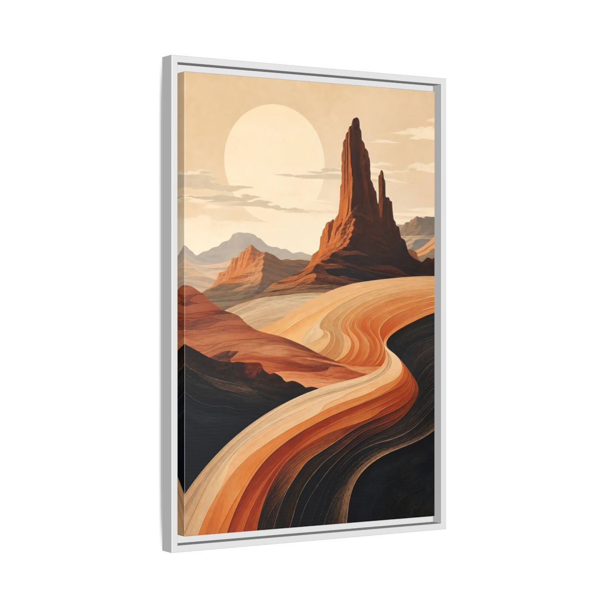 Side Mockup 10. Nature Desert Landscape Warm Desert Landscape shown as stretched canvas wall art