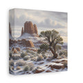 Side Mockup 2. Nature Desert Landscape Winter Desert Landscape shown as stretched canvas wall art