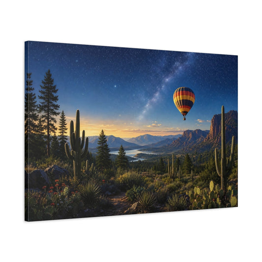 Main Mockup. Nature Desert Night Starry Desert Landscape shown as stretched canvas wall art