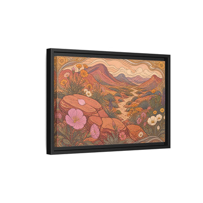 Side Mockup 6. Nature Desert Wildflowers shown as framed canvas print