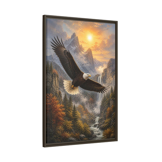 Main Mockup. Nature Eagle Eagle Mountain Landscape shown as stretched canvas wall art
