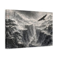 Side Mockup 4. Nature Eagle Monochrome Winter Landscape shown as stretched canvas wall art