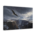 Side Mockup 4. Nature Eagle Snowy Canyon shown as stretched canvas wall art