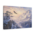 Side Mockup 4. Nature Eagle Winter Landscape shown as stretched canvas wall art