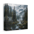 Side Mockup 2. Nature Elk Misty Forest Elk shown as stretched canvas wall art
